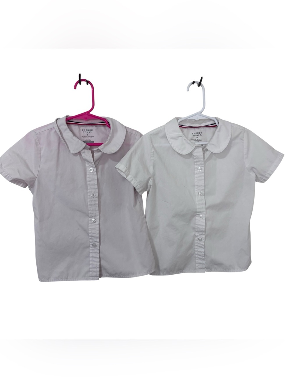 3/$15 bundle of 2 French Toast Girls' White Peter Pan Collar uniform shirt